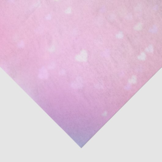 Blush Pink Bokeh Hearts Verjaardag Tissuepapier (Detail)