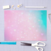 Blush Pink Bokeh Hearts Verjaardag Tissuepapier (Craft)