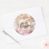 Blush Pink Bokeh Quinceanera Ronde Sticker (Envelop)