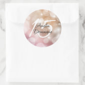 Blush Pink Bokeh Quinceanera Ronde Sticker (Tas)