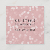 Blush Pink Bokeh Square Vierkante Visitekaartje (Voorkant)