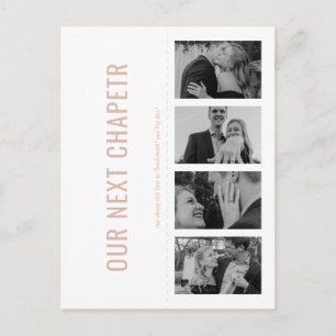 Blush Pink Book Lover Photo Bladwijzer Save the Da Uitnodiging Briefkaart