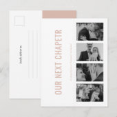 Blush Pink Book Lover Photo Bladwijzer Save the Da Uitnodiging Briefkaart (Voorkant / Achterkant)