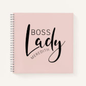 Blush Pink Boss Lady Logo op maat Notitieboek (Voorkant)