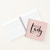 Blush Pink Boss Lady Logo op maat Notitieboek (Binnen)