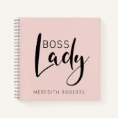 Blush Pink Boss Lady Logo Persoonlijk Notitieboek (Voorkant)