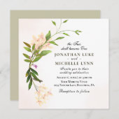 Blush Pink Botanical Floral Christelijk bruiloft Kaart (Voorkant / Achterkant)