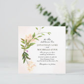 Blush Pink Botanical Floral Christelijk bruiloft Kaart (Staand voorkant)