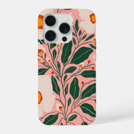 Blush Pink Botanical Floral Phone Case iPhone 15 Pro Case
