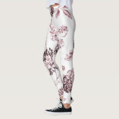 Blush Pink Botanical Floral Toile No.2 Leggings (Links)