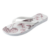 Blush Pink  Botanical Floral Toile No.2 Teenslippers (Schuin)