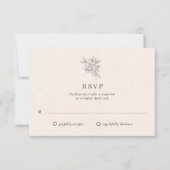 Blush Pink Botanical Monogram Wedding RSVP Card Kaartje (Voorkant)