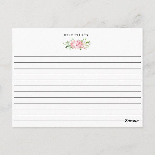 Blush Pink Botanical Recept Kaart (Achterkant)