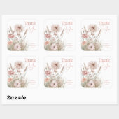 Blush Pink Botanical Wedding & Baby Shower Vierkante Sticker (Vel)