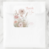 Blush Pink Botanical Wedding & Baby Shower Vierkante Sticker (Tas)
