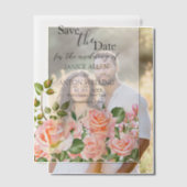 Blush Pink Botanische bruiloft Bewaar de datum Vellum Uitnodigingen (Offset (Koppel))