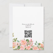 Blush Pink Botanische Foto QR Code Huwelijk Kaart (Achterkant)