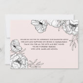 Blush Pink Botanische Fotogeboorte Aankondiging I (Achterkant)