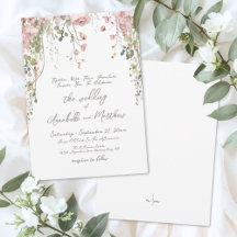 Blush Pink Botanische Waterverf Wildflower Wedding