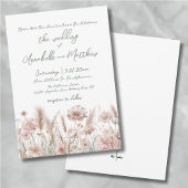Blush Pink Botanische Wildflowers Boho Wedding Kaart