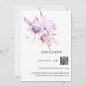 *~* Blush Pink Bouquet RSVP QR AR15 Floral WEDDING Kaart (Achterkant)