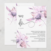 *~* Blush Pink Bouquet RSVP QR AR15 Floral WEDDING Kaart (Voorkant / Achterkant)
