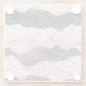 Blush Pink Bourgogne Goud Zwart Glitter Glazen Onderzetter (Achterkant)