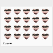 Blush Pink Bourgogne Goud Zwart Glitter Hart Sticker (Vel)