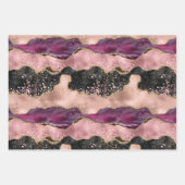 Blush Pink Bourgogne Goud Zwart Glitter Inpakpapier Vel (Voorkant 3)