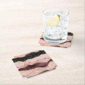 Blush Pink Bourgogne Goud Zwart Glitter Kartonnen Onderzetters (Insitu)