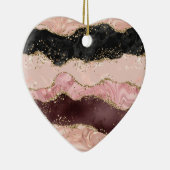 Blush Pink Bourgogne Goud Zwart Glitter Keramisch Ornament (Rechts)