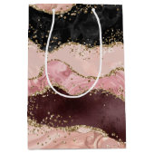 Blush Pink Bourgogne Goud Zwart Glitter Medium Cadeauzakje (Voorkant)