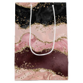 Blush Pink Bourgogne Goud Zwart Glitter Medium Cadeauzakje (Achterkant)