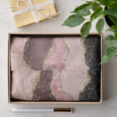 Blush Pink Bourgogne Goud Zwart Glitter Tissuepapier (Geschenk)