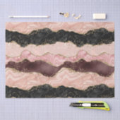 Blush Pink Bourgogne Goud Zwart Glitter Tissuepapier (Craft)