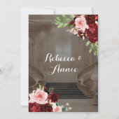 Blush Pink Bourgogne Red Floral Quinceañera Kaart (Achterkant)