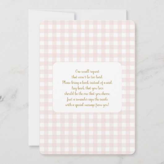 Blush Pink Bow A Little Pumpkin Baby Shower girl Kaart (Achterkant)