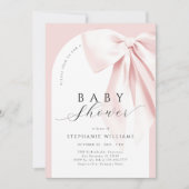 Blush Pink Bow Arch Baby shower Uitnodiging (Voorkant)
