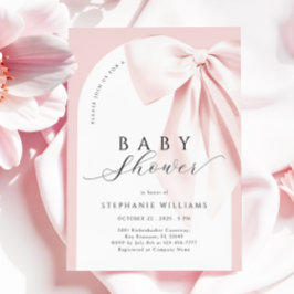 Blush Pink Bow Arch Baby shower Uitnodiging