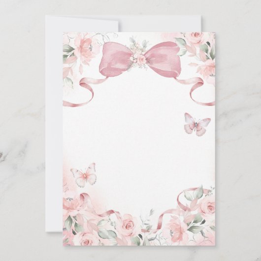 Blush Pink Bow Arch eerste verjaardag en doop Kaart (Achterkant)