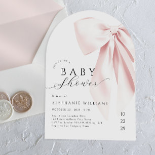Blush Pink Bow Baby shower Arch Kaart