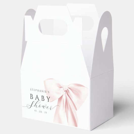 Blush Pink Bow-Baby shower Bedankdoosjes (Geopend)