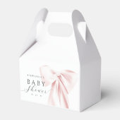 Blush Pink Bow-Baby shower Bedankdoosjes (Voorkant Zijde)