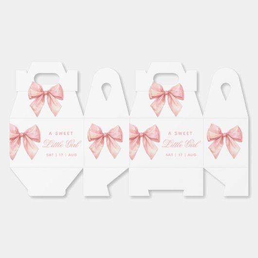 Blush Pink Bow-Baby shower Bedankdoosjes (Ongevouwen)