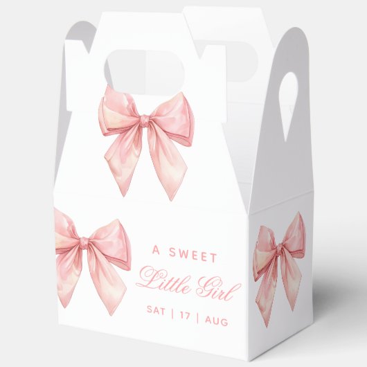 Blush Pink Bow-Baby shower Bedankdoosjes (Open)