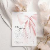 Blush Pink Bow Baby shower Bedankt Card