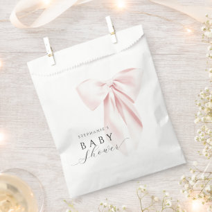 Blush Pink Bow Baby shower Favoriet Tassen Bedankzakje