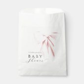 Blush Pink Bow Baby shower Favoriet Tassen Bedankzakje (Voorkant)