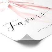 Blush Pink Bow Baby shower Favorieten Tafelteken Poster (Hoek)