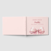 Blush pink bow Baby shower Gastenboek (Volledig)